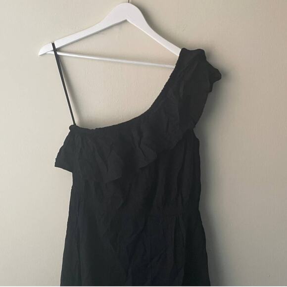 Old Navy 100% Rayon One Shoulder Frill Sleeve Elastic Waist Dress - M Tall - Picture 4 of 9